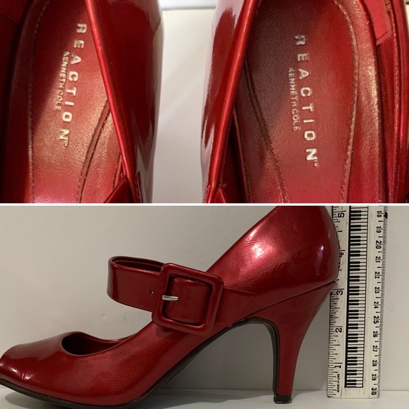 * SOLD* Kenneth Cole Red Peep Toe Heels 8.5 M - Picture 12 of 13